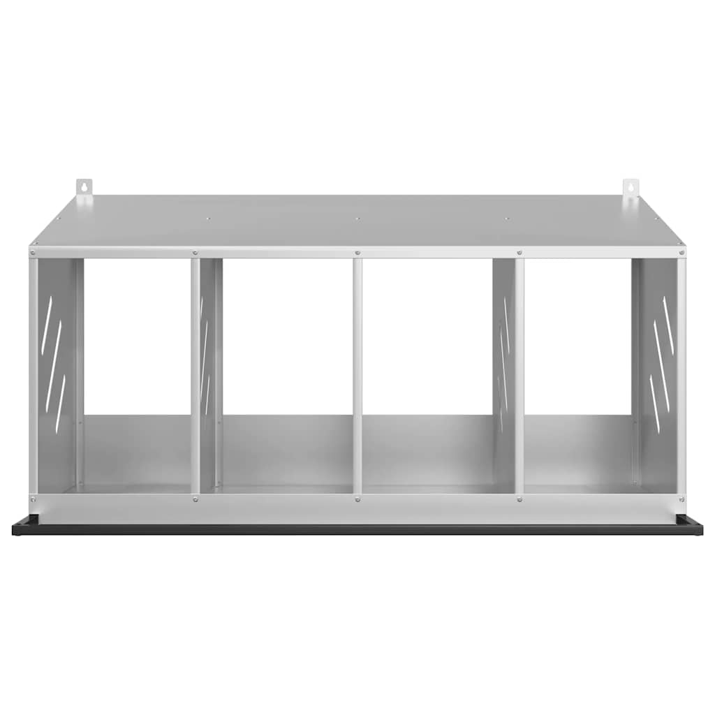 vidaXL Cutie cuibar pentru pui cu 4 compartimente argintiu galvanizat vidaXL Cutie cuibar pentru pui cu 4 compartimente argintiu galvanizat