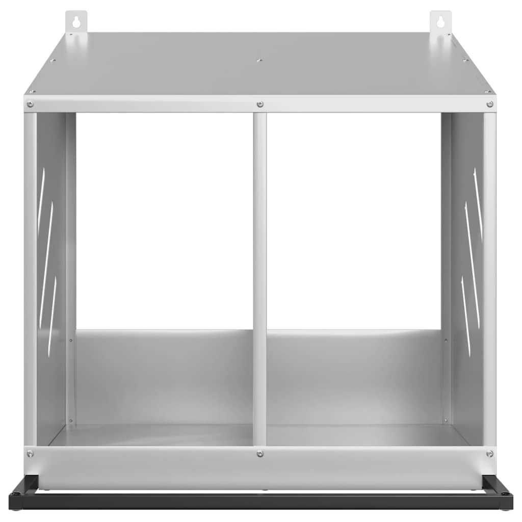 vidaXL Cutie pentru pui cu 2 compartimente, metal argintiu galvanizat
