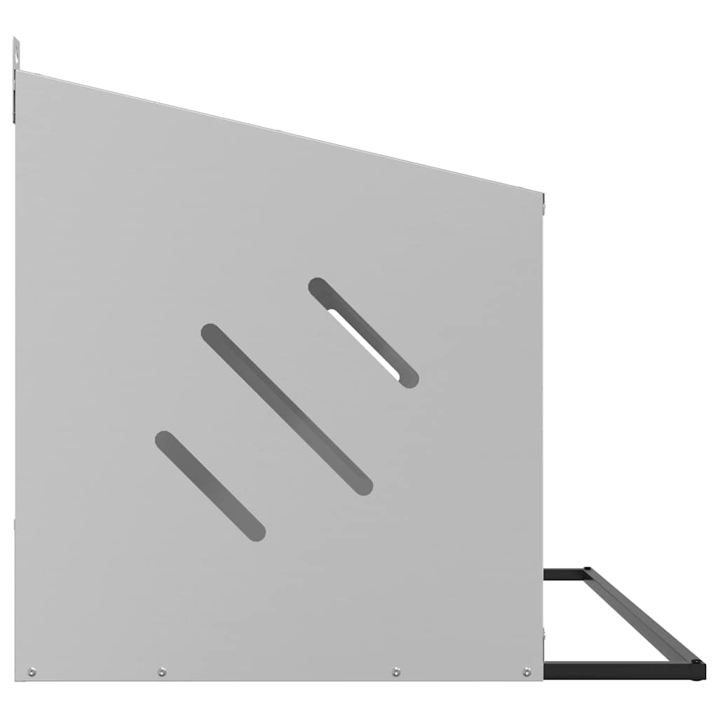 vidaXL Cutie pentru pui cu 2 compartimente, metal argintiu galvanizat