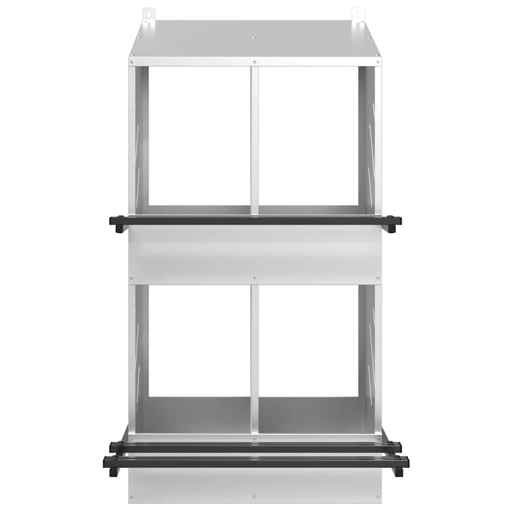 vidaXL Cutie cuibar pentru pui cu 4 compartimente argintiu galvanizat vidaXL Cutie cuibar pentru pui cu 4 compartimente argintiu galvanizat