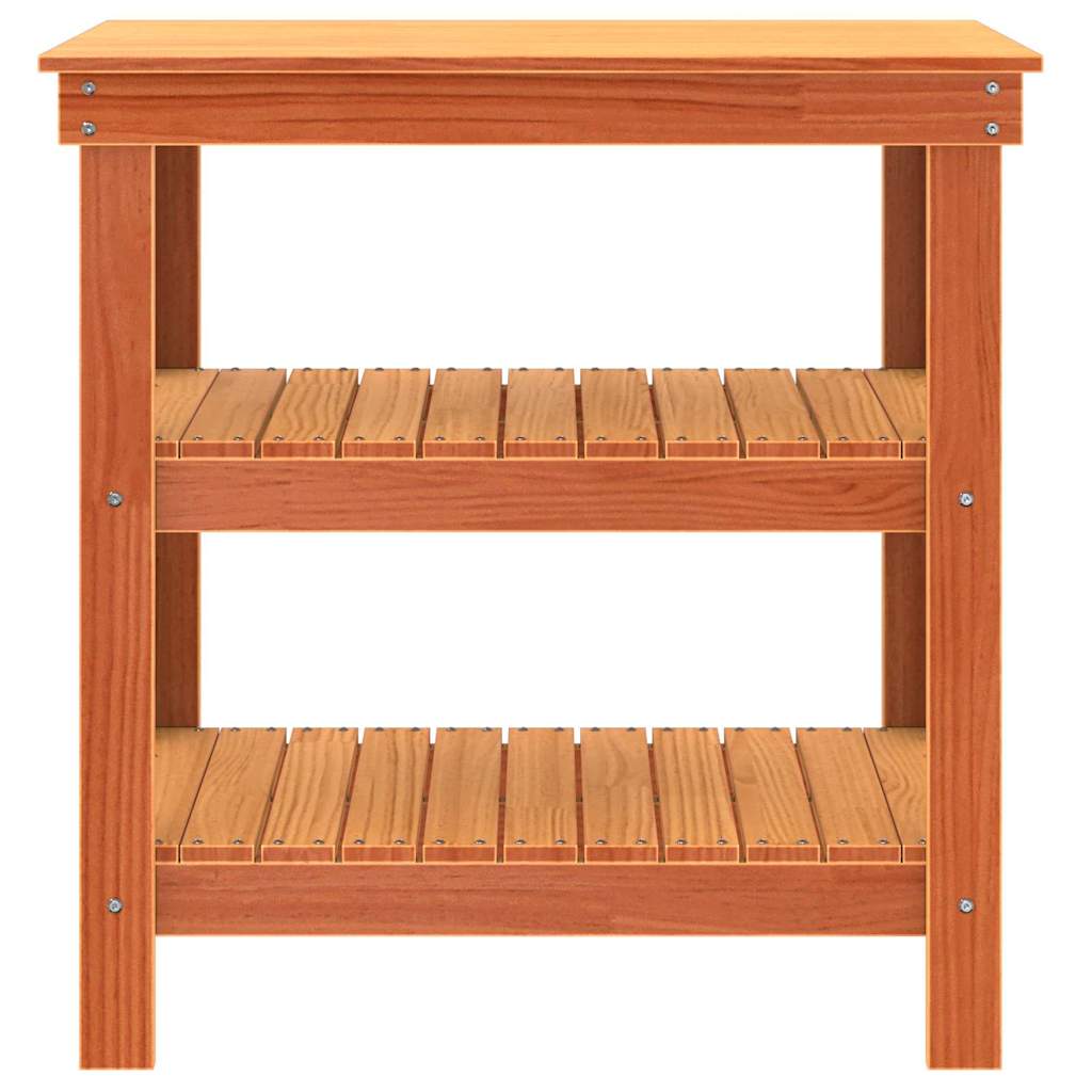 vidaXL Banc de lucru Maroniu cerat 78,5 x 50 x 80 cm Lemn de pin masiv