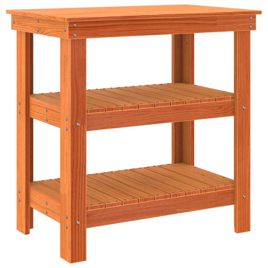 vidaXL Banc de lucru Maroniu cerat 78,5 x 50 x 80 cm Lemn de pin masiv