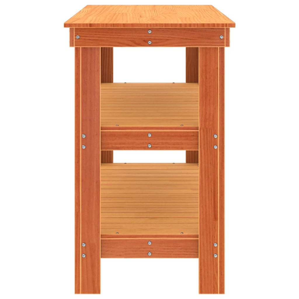 vidaXL Banc de lucru Maro ceruit 110,5 x 50 x 80 cm Lemn masiv de pin