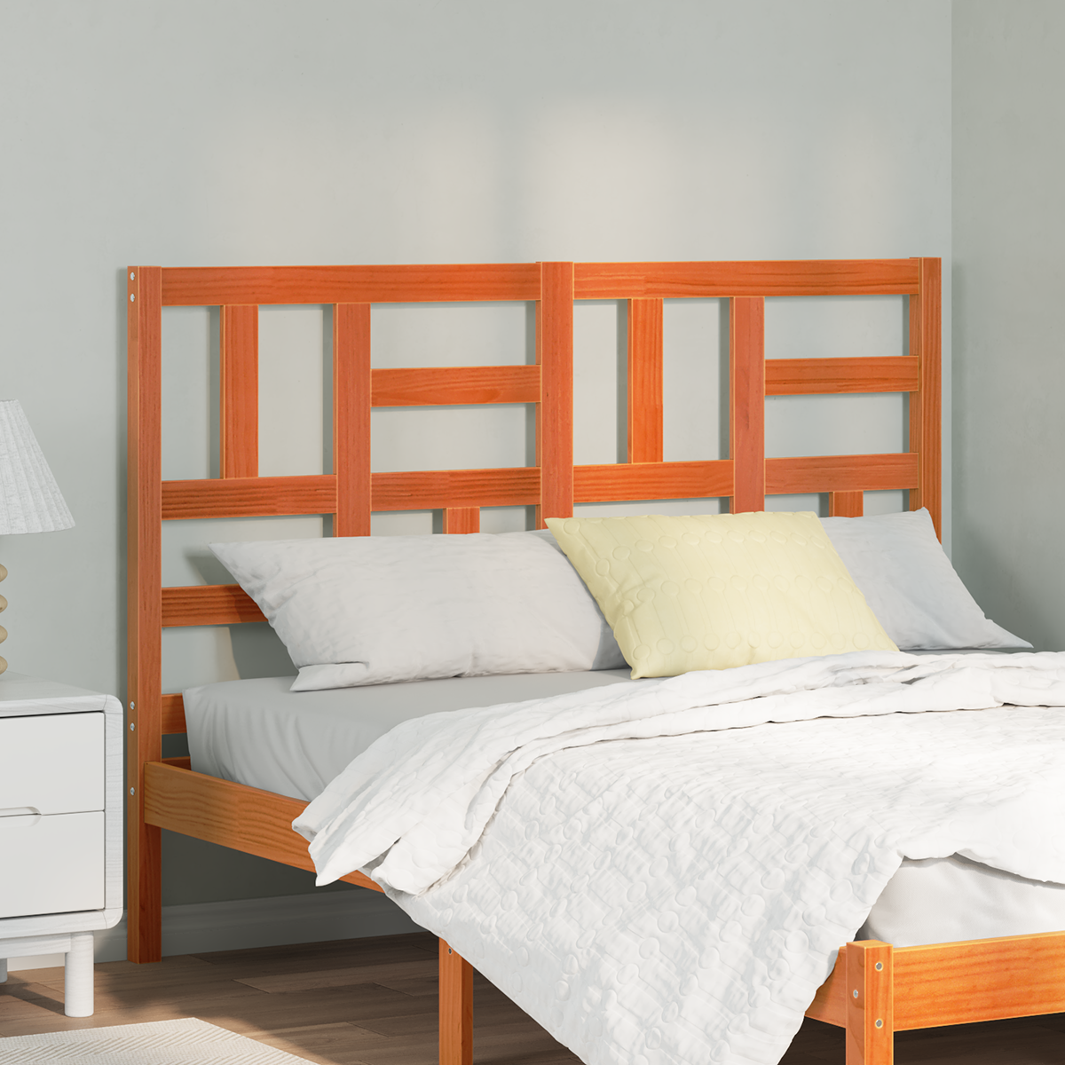 vidaXL Întăritură de pat cu headboard Maro ceruit 145.5 x 4 x 104 cm vidaXL Întăritură de pat cu headboard Maro ceruit 145.5 x 4 x 104 cm