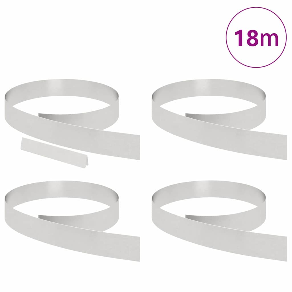 vidaXL Împrejmuire pentru gazon 4 pcs Argintiu 450 x 10 cm vidaXL Împrejmuire pentru gazon 4 pcs Argintiu 450 x 10 cm