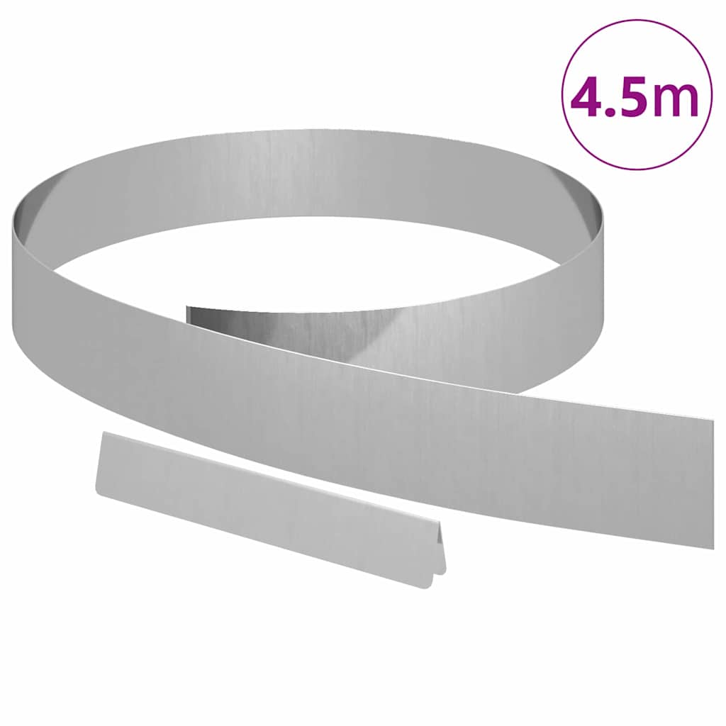 vidaXL Împrejmuire pentru gazon Argintiu 450 x 10 cm Oțel galvanizat vidaXL Împrejmuire pentru gazon Argintiu 450 x 10 cm Oțel galvanizat