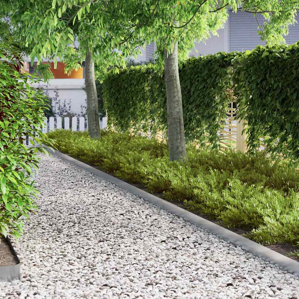 vidaXL Împrejmuire pentru gazon Argintiu 450 x 10 cm Oțel galvanizat vidaXL Împrejmuire pentru gazon Argintiu 450 x 10 cm Oțel galvanizat