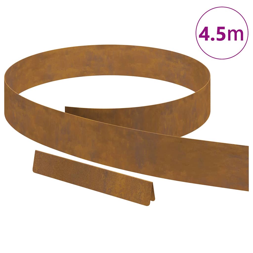 vidaXL Împrejmuire pentru gazon Ruginit 450 x 10 cm vidaXL Împrejmuire pentru gazon Ruginit 450 x 10 cm