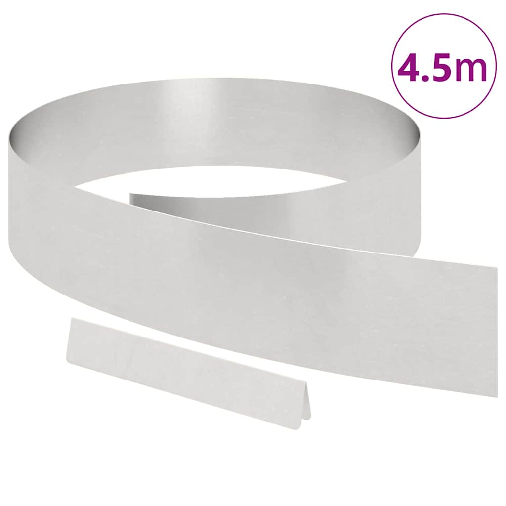 vidaXL Împrejmuire pentru gazon Argintiu 450 x 15 cm Oțel inoxidabil