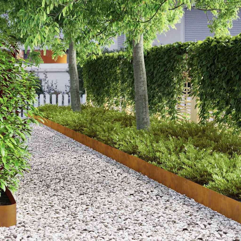vidaXL Împrejmuire pentru gazon Ruginit 450 x 15 cm