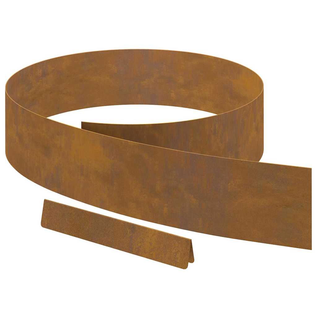 vidaXL Împrejmuire pentru gazon 4 pcs Ruginit 450 x 15 cm