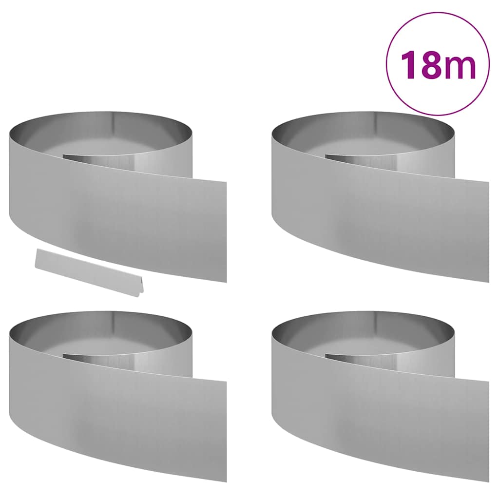 vidaXL Împrejmuire pentru gazon 4 pcs Argintiu 450 x 25 cm vidaXL Împrejmuire pentru gazon 4 pcs Argintiu 450 x 25 cm