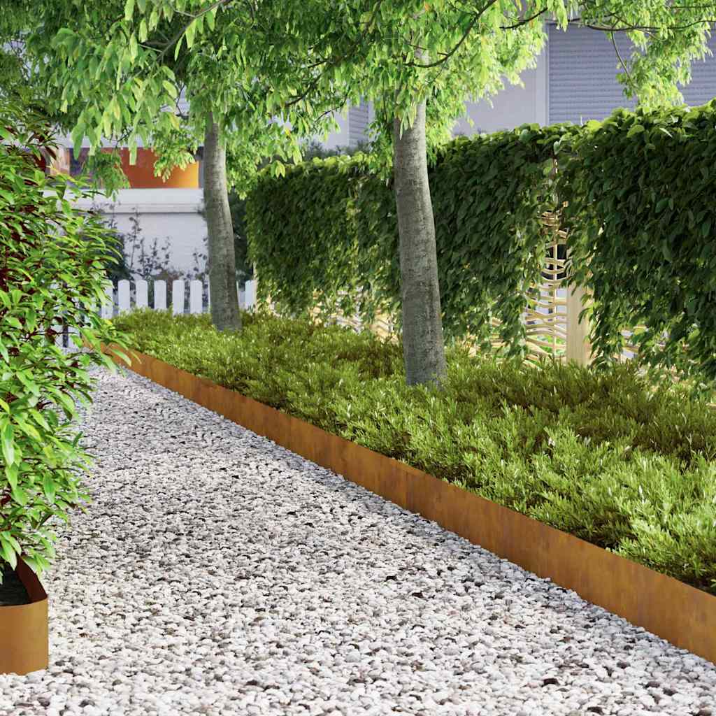 vidaXL Împrejmuire pentru gazon Ruginit 450 x 25 cm