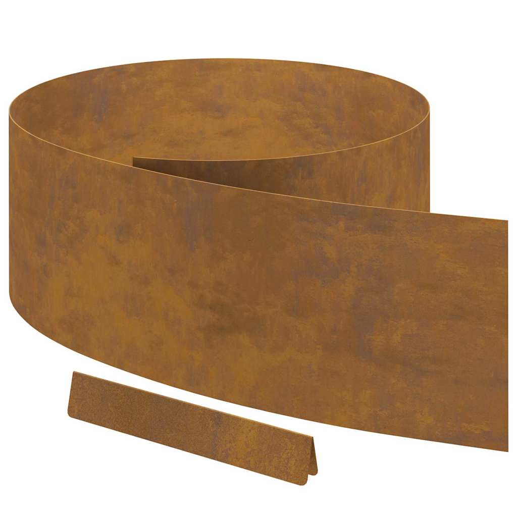 vidaXL Împrejmuire pentru gazon 4 pcs Ruginit 450 x 25 cm