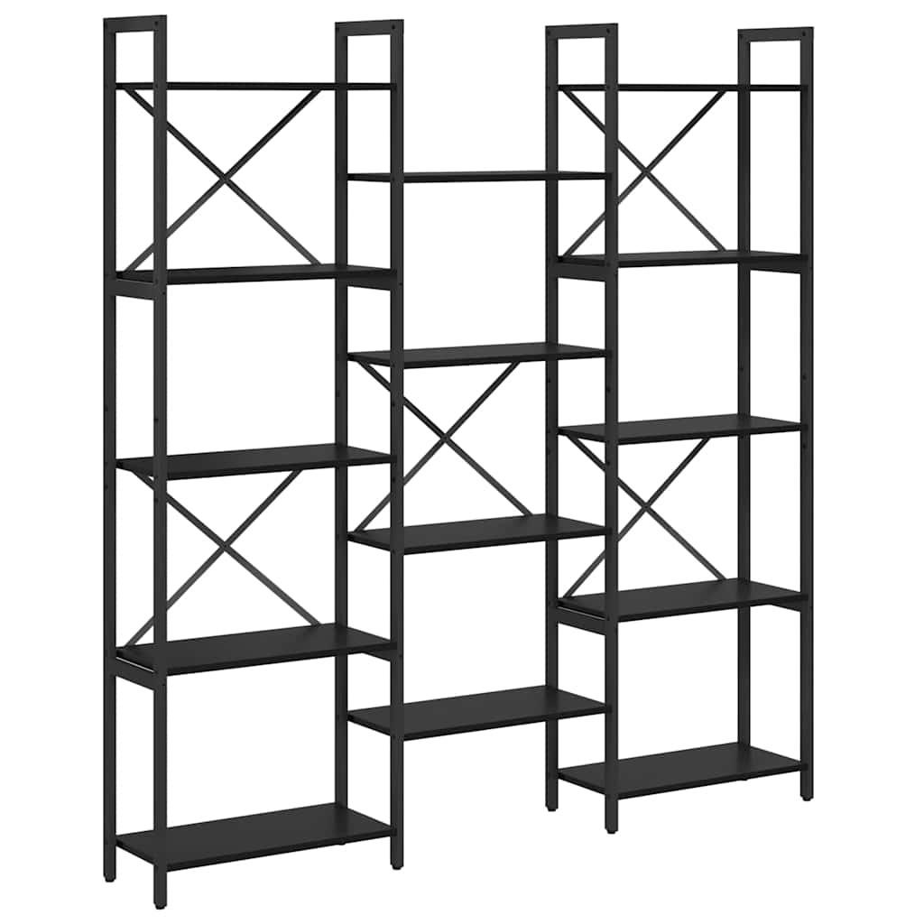 vidaXL Raft pentru cărți Stejar negru 156 x 25 x 167.5 cm vidaXL Raft pentru cărți Stejar negru 156 x 25 x 167.5 cm