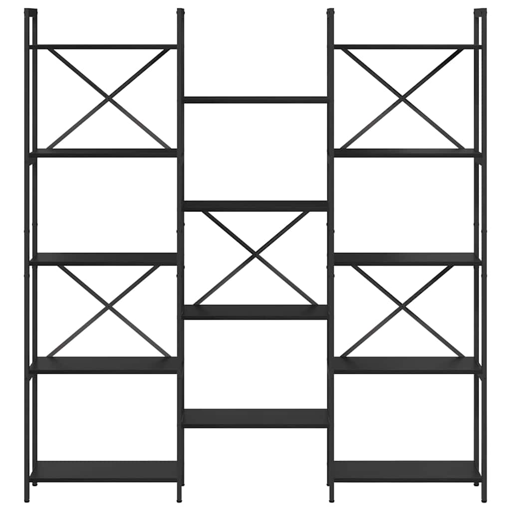 vidaXL Raft pentru cărți Stejar negru 156 x 25 x 167.5 cm vidaXL Raft pentru cărți Stejar negru 156 x 25 x 167.5 cm