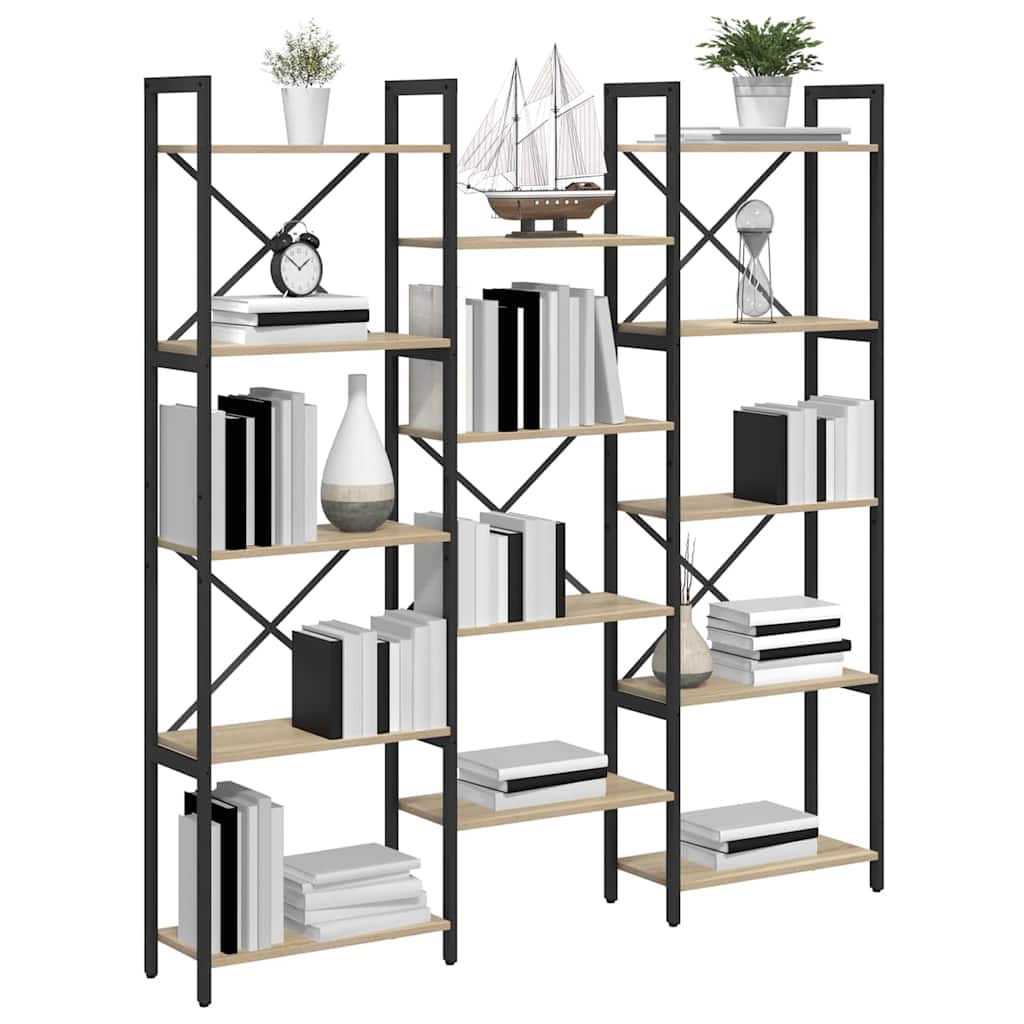 vidaXL Raft pentru cărți Stejar sonoma 156 x 25 x 167.5 cm vidaXL Raft pentru cărți Stejar sonoma 156 x 25 x 167.5 cm