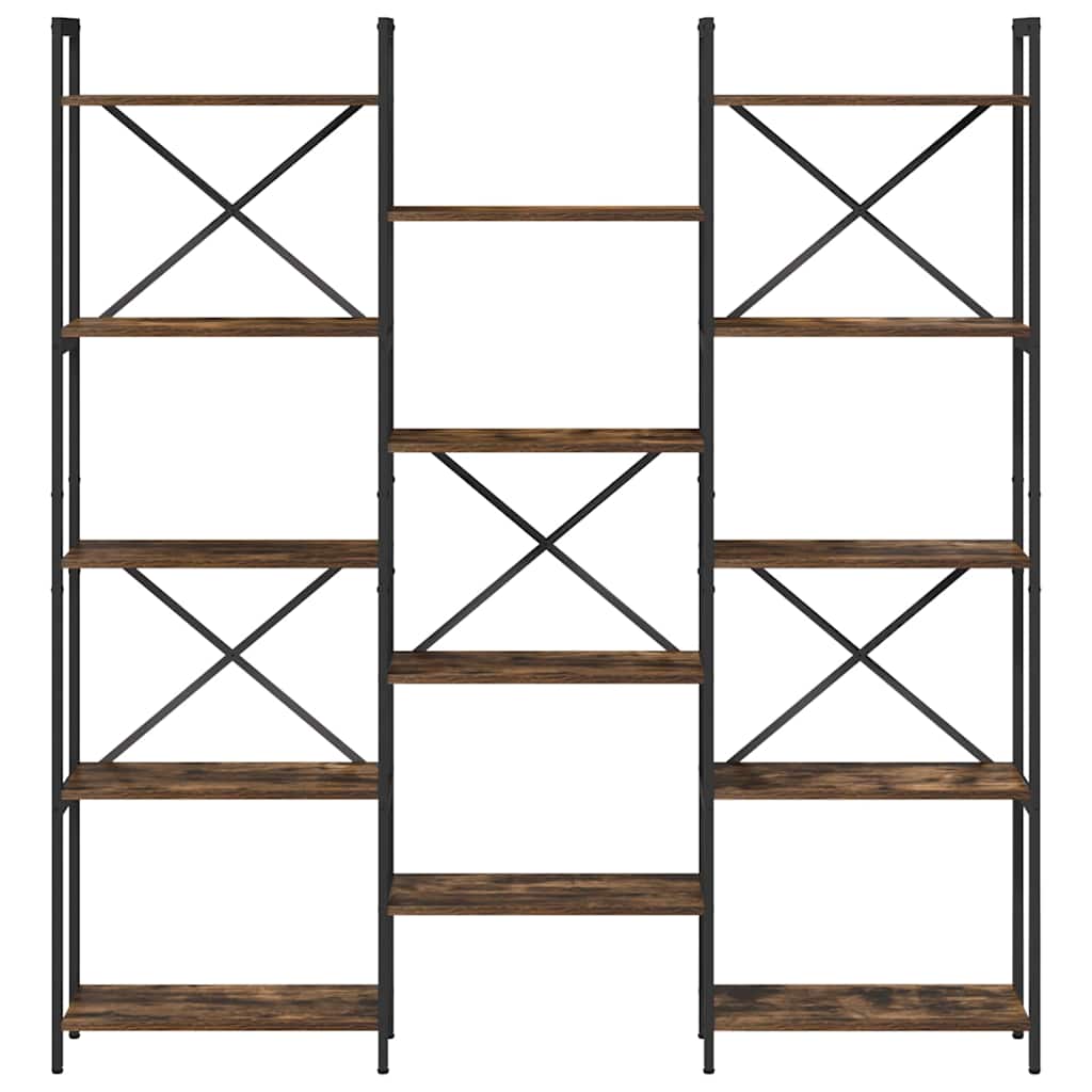 vidaXL Raft pentru cărți Stejar afumat 156 x 25 x 167.5 cm vidaXL Raft pentru cărți Stejar afumat 156 x 25 x 167.5 cm