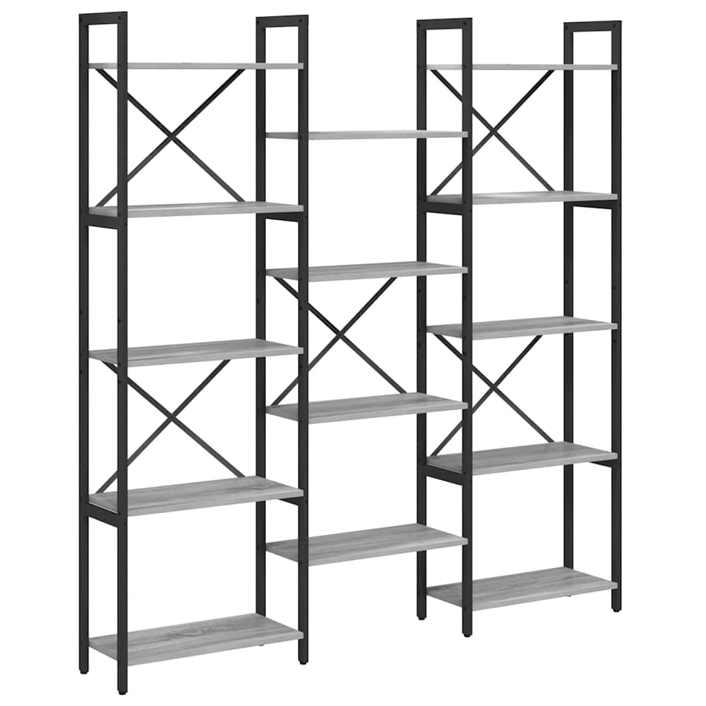 vidaXL Raft pentru cărți sonoma gri 156 x 25 x 167.5 cm Lemn compozit vidaXL Raft pentru cărți sonoma gri 156 x 25 x 167.5 cm Lemn compozit