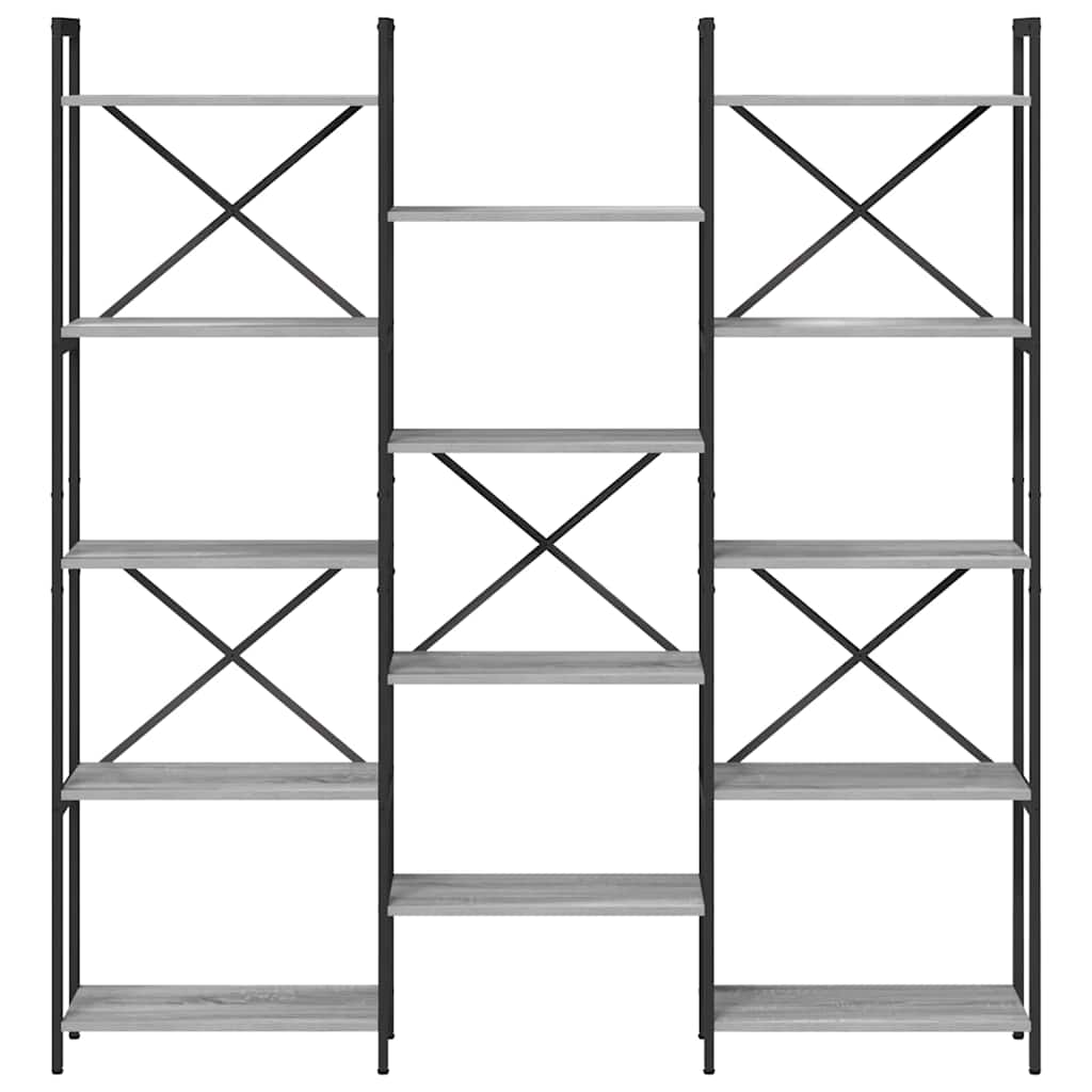 vidaXL Raft pentru cărți sonoma gri 156 x 25 x 167.5 cm Lemn compozit vidaXL Raft pentru cărți sonoma gri 156 x 25 x 167.5 cm Lemn compozit
