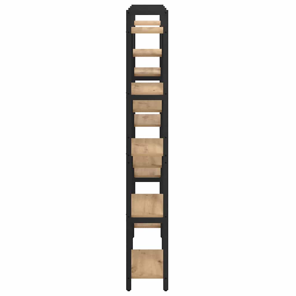 vidaXL Raft pentru cărți stejar artizanal 156 x 25 x 167.5 cm