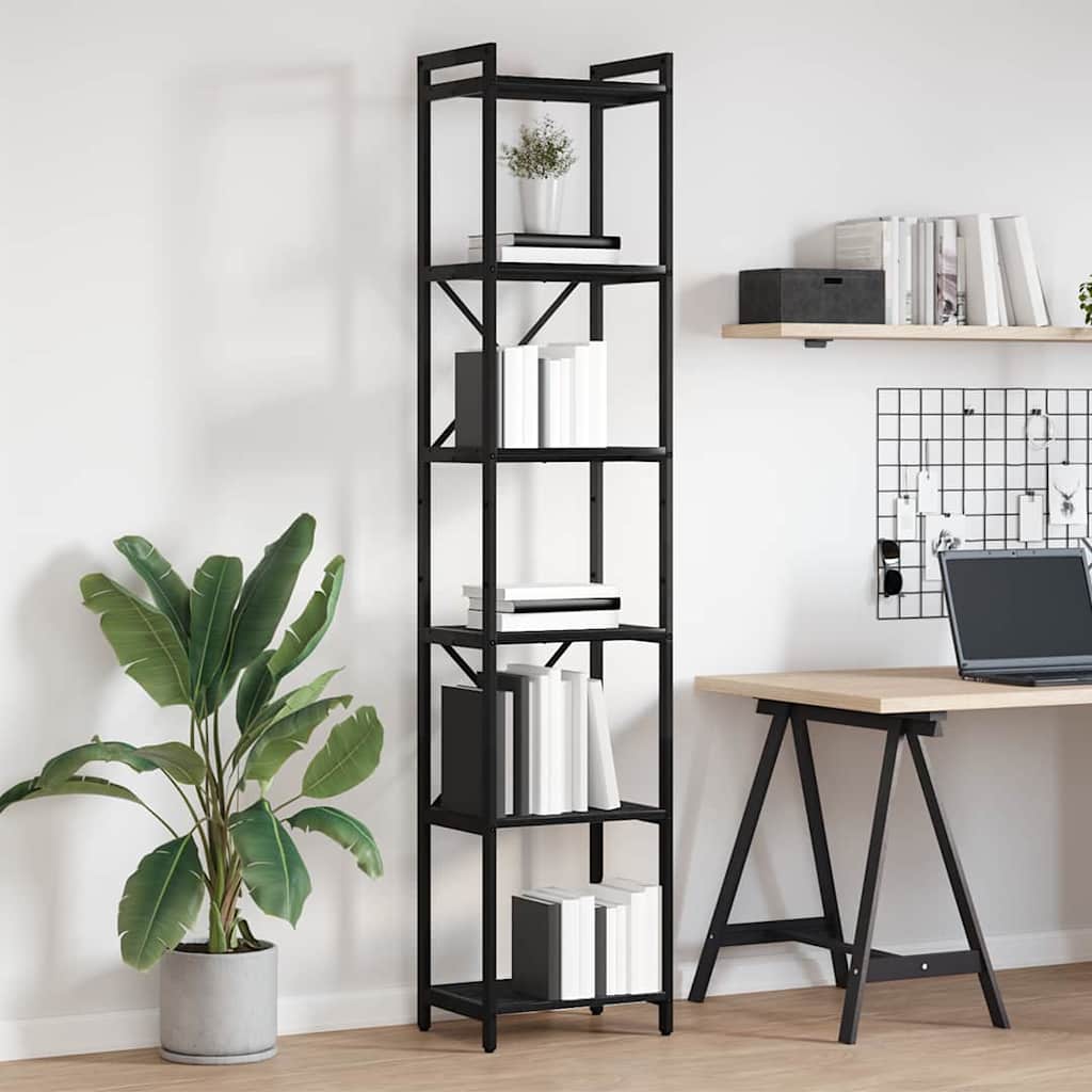 vidaXL Bibliotecă Stejar negru 40 x 30 x 188 cm Lemn compozit vidaXL Bibliotecă Stejar negru 40 x 30 x 188 cm Lemn compozit