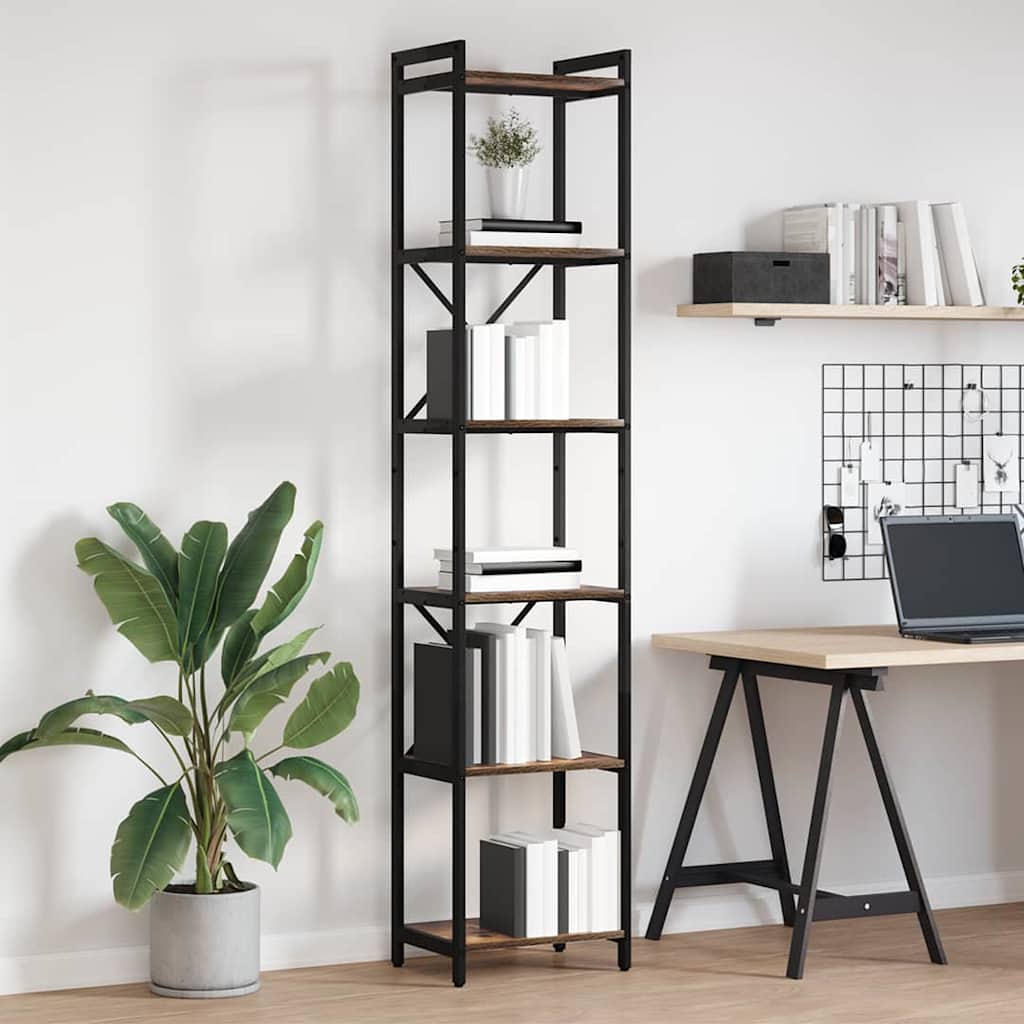 vidaXL Bibliotecă Stejar afumat 40 x 30 x 188 cm Lemn compozit