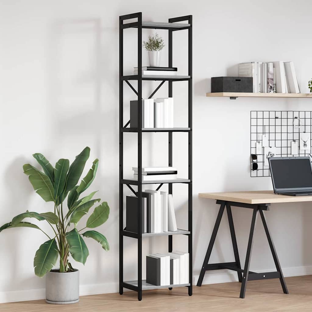 vidaXL Bibliotecă sonoma gri 40 x 30 x 188 cm Lemn compozit
