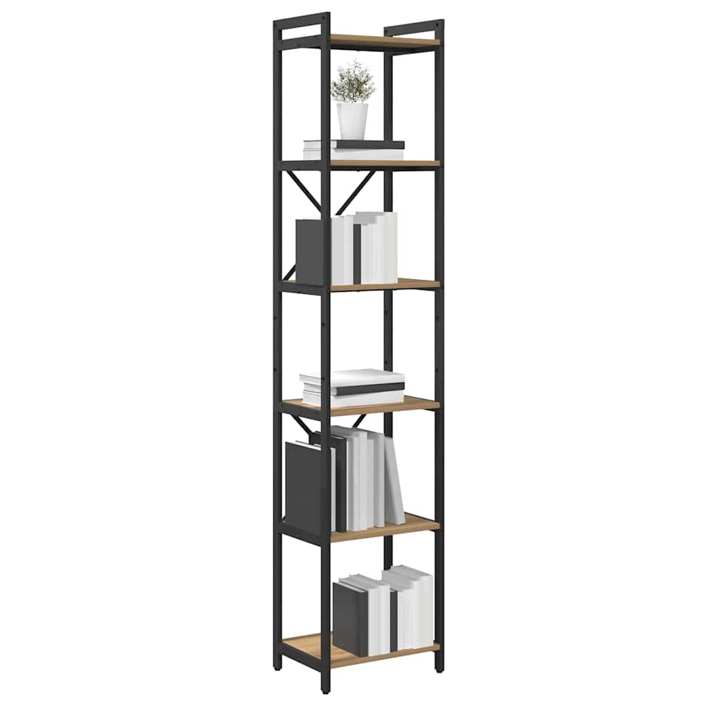vidaXL Bibliotecă stejar artizanal 40 x 30 x 188 cm Lemn compozit