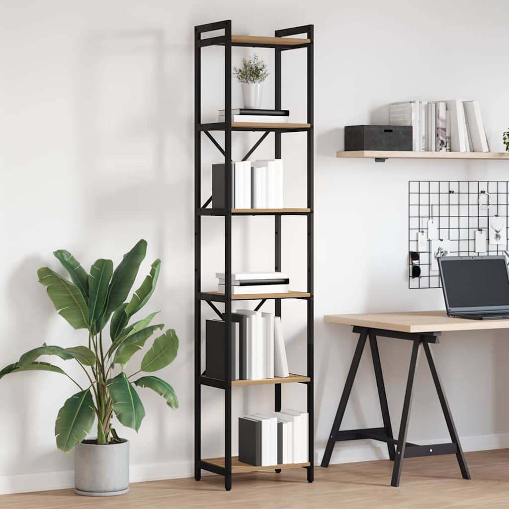 vidaXL Bibliotecă stejar artizanal 40 x 30 x 188 cm Lemn compozit
