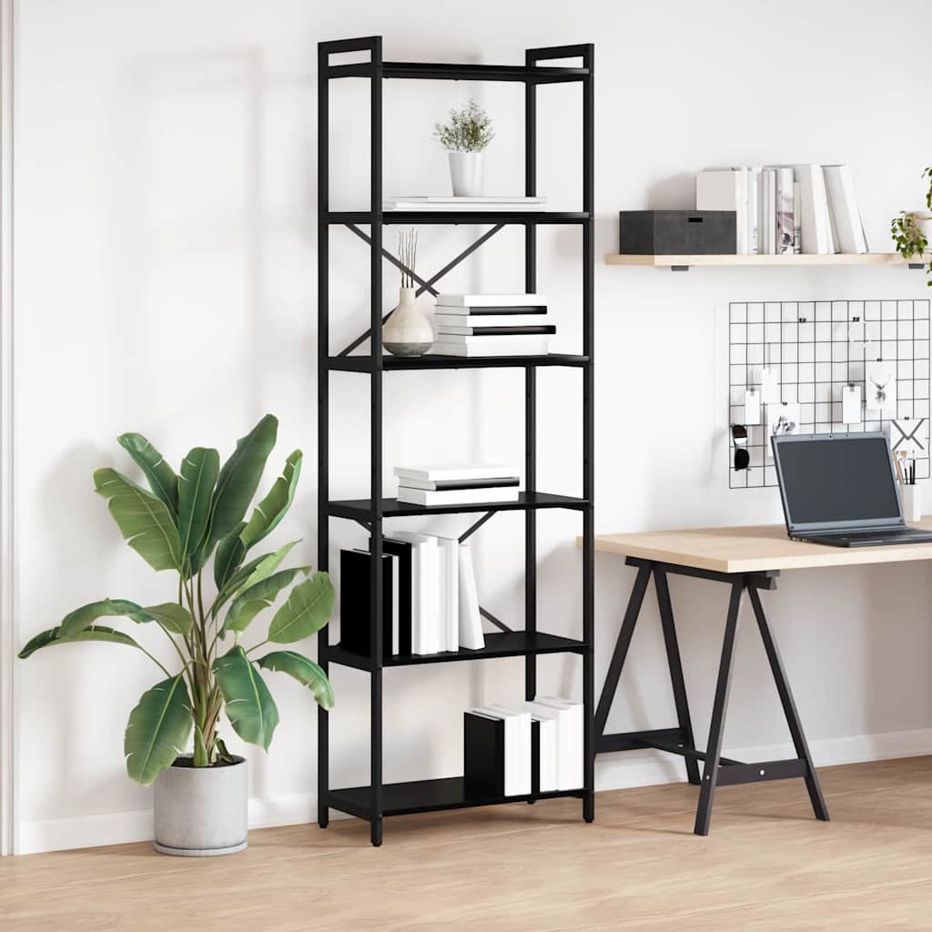 vidaXL Bibliotecă Stejar negru 60 x 30 x 188 cm Lemn compozit vidaXL Bibliotecă Stejar negru 60 x 30 x 188 cm Lemn compozit