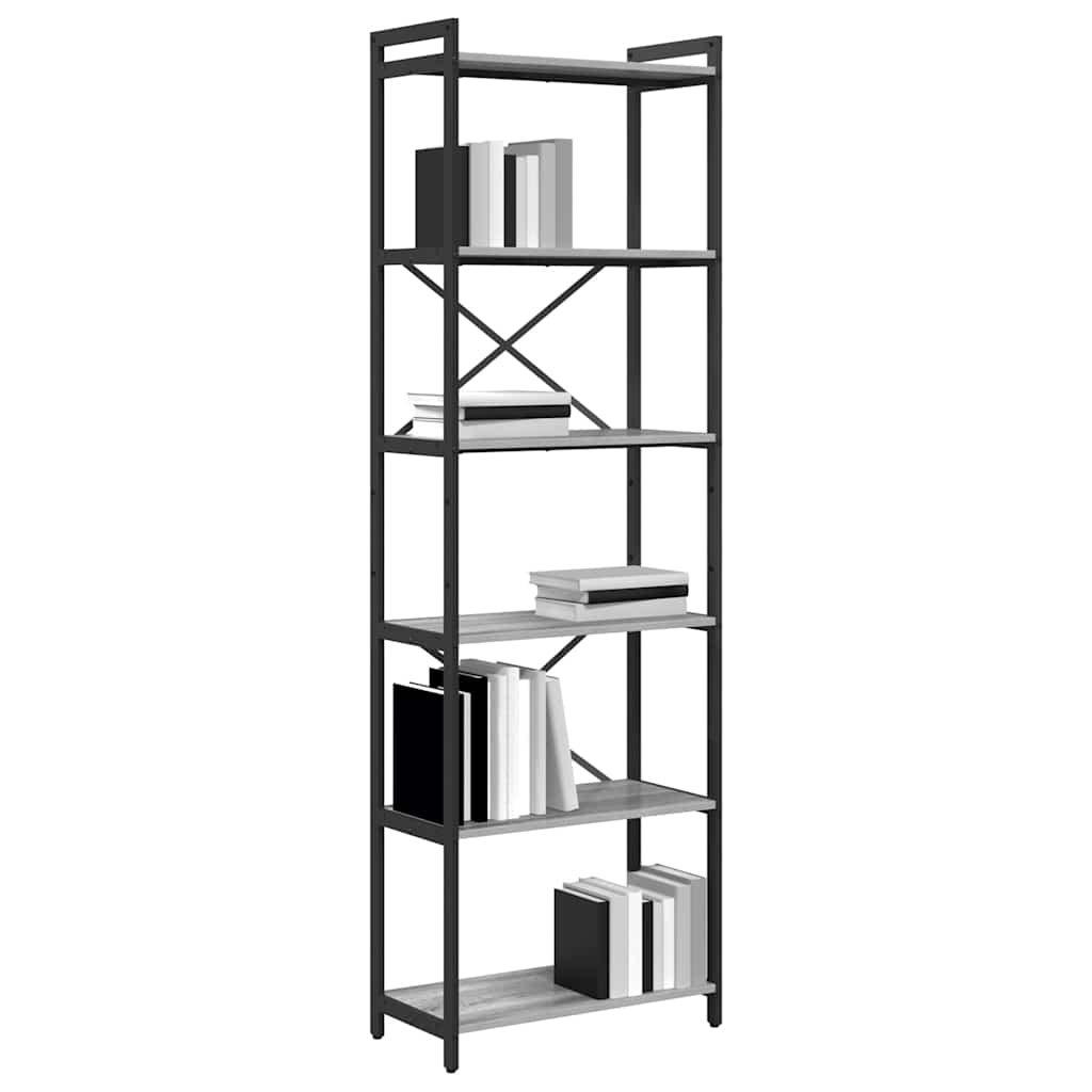 vidaXL Bibliotecă sonoma gri 60 x 30 x 188 cm Lemn compozit