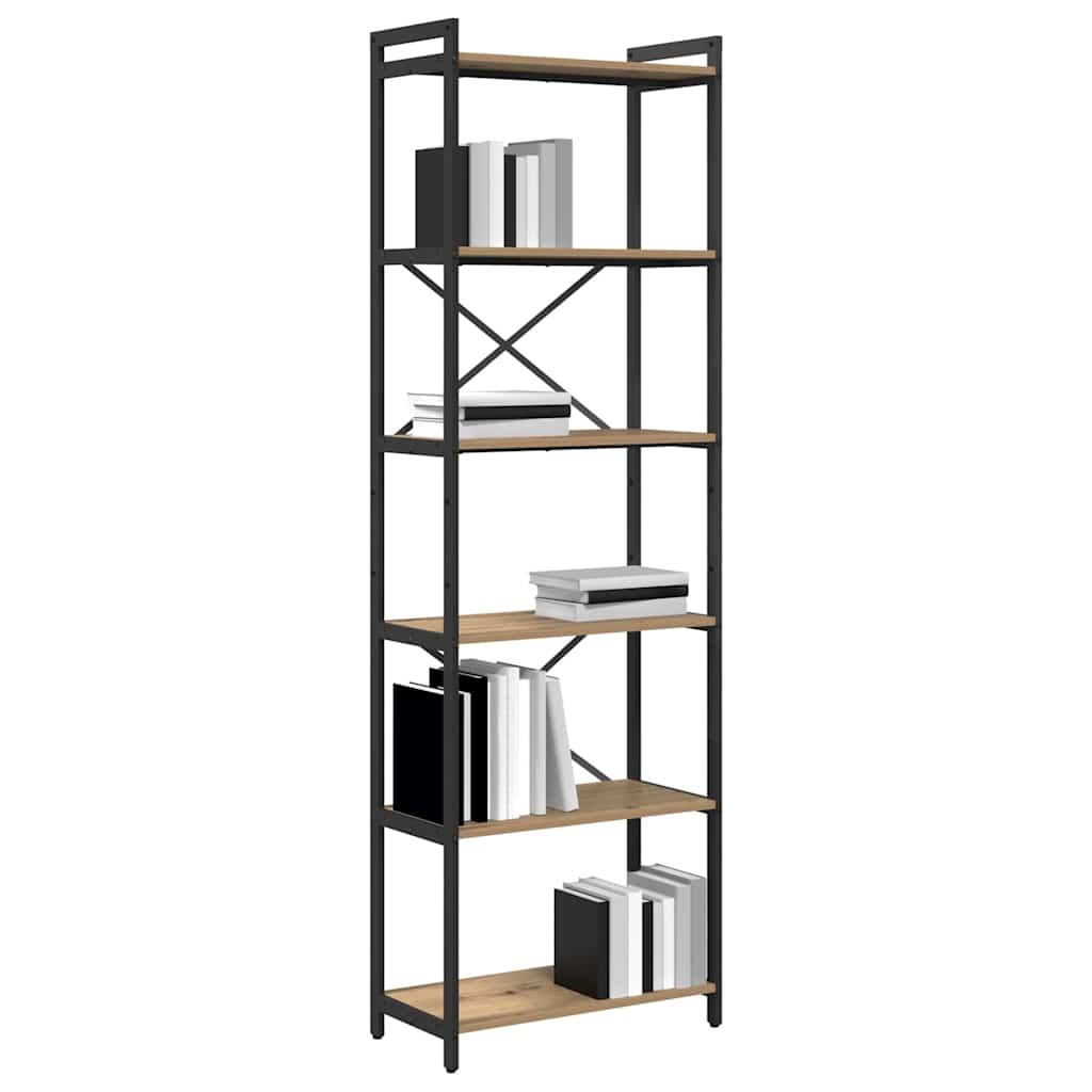 vidaXL Bibliotecă stejar artizanal 60 x 30 x 188 cm Lemn compozit