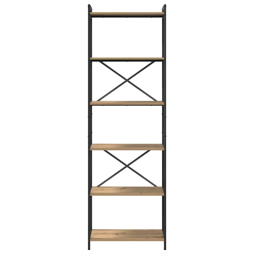 vidaXL Bibliotecă stejar artizanal 60 x 30 x 188 cm Lemn compozit