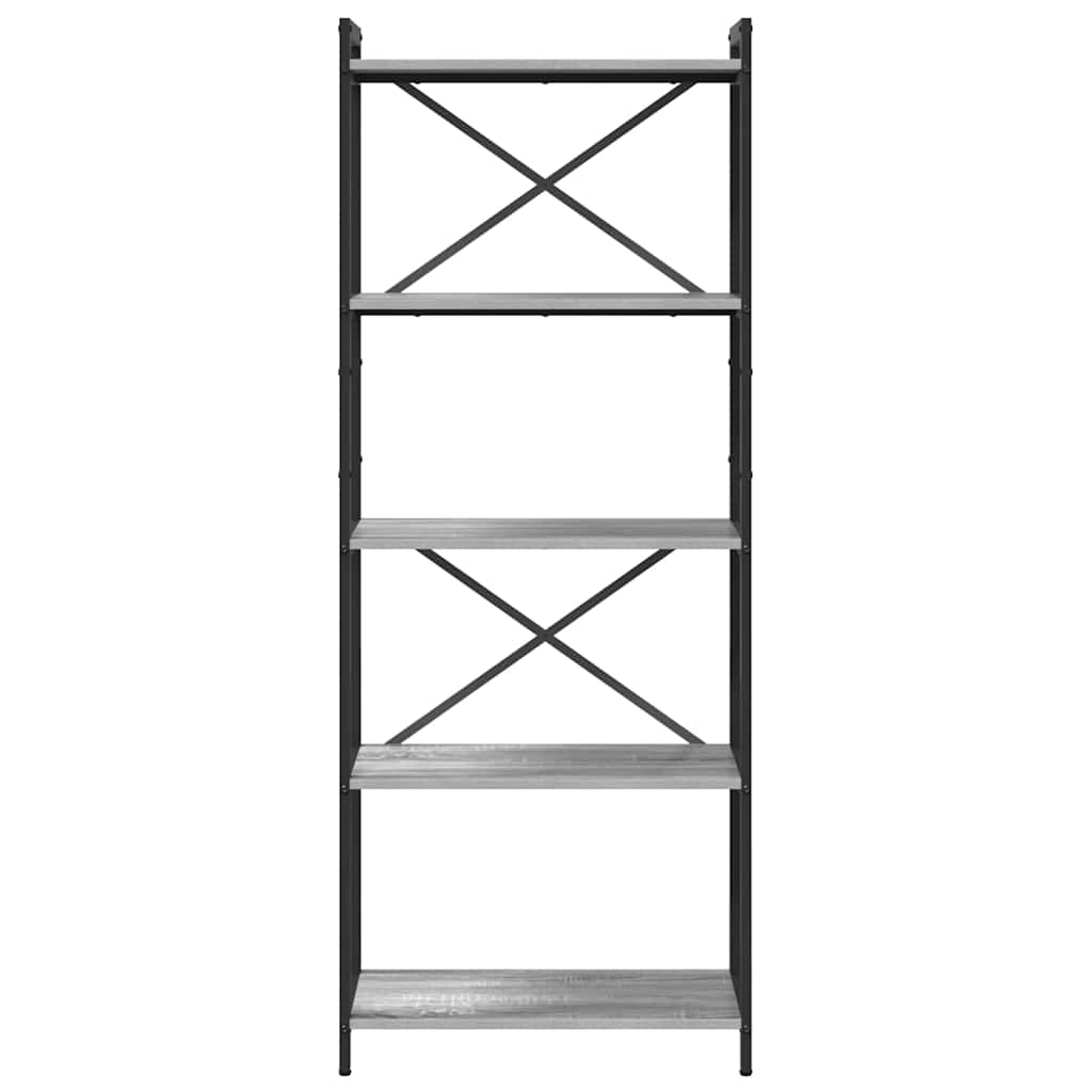 vidaXL Raft pentru cărți sonoma gri 60 x 30 x 155 cm Lemn compozit