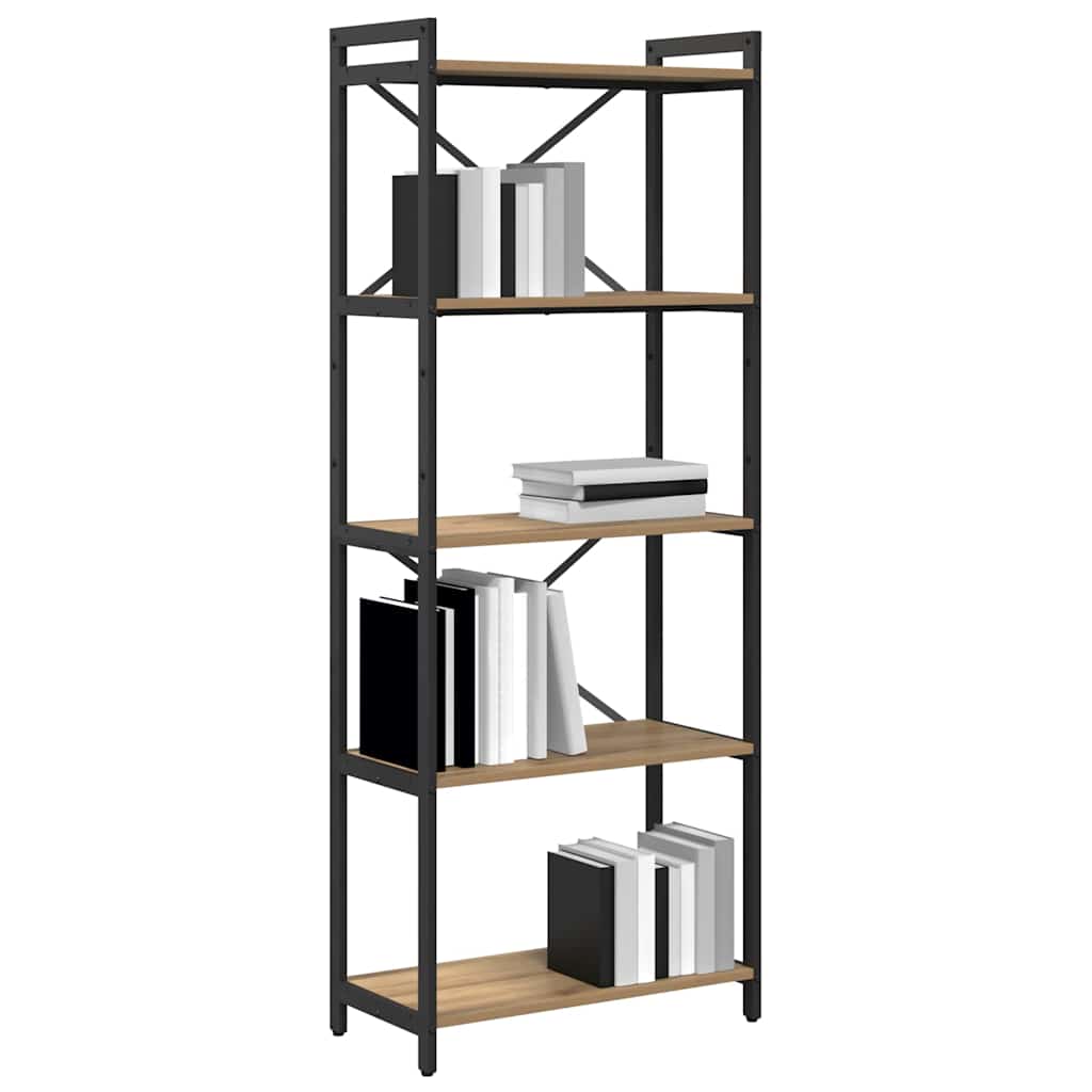 vidaXL Bibliotecă stejar artizanal 60 x 30 x 153 cm Lemn compozit