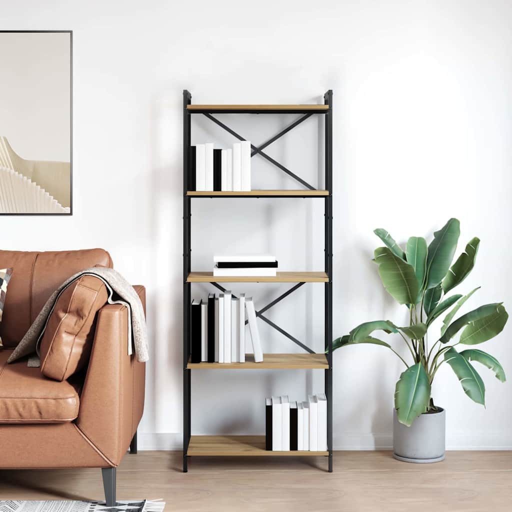 vidaXL Bibliotecă stejar artizanal 60 x 30 x 153 cm Lemn compozit