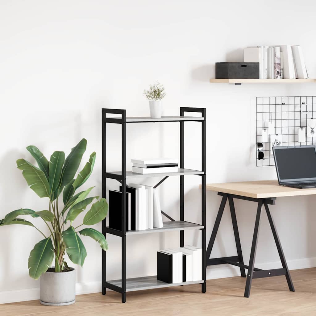 vidaXL Bibliotecă sonoma gri 60 x 30 x 118 cm Lemn compozit