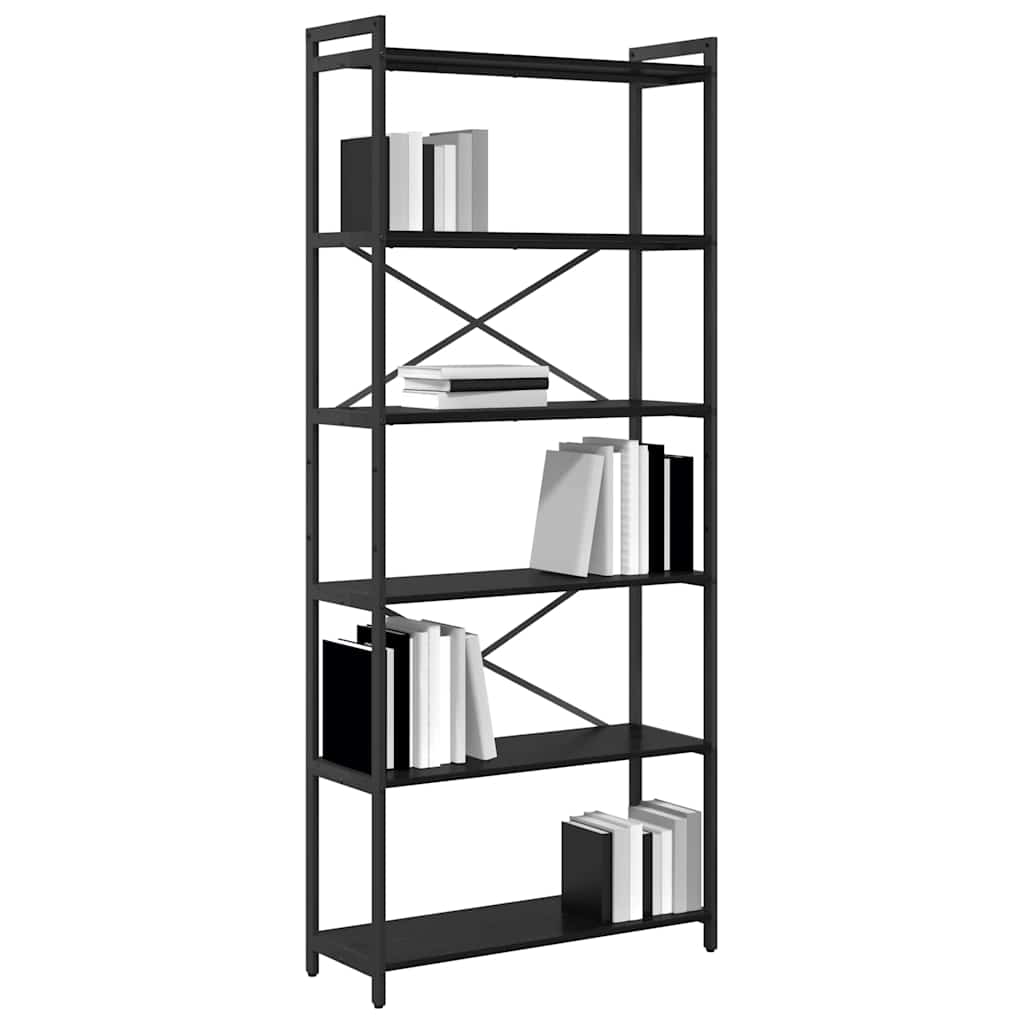 vidaXL Bibliotecă Stejar negru 80 x 30 x 188 cm Lemn compozit vidaXL Bibliotecă Stejar negru 80 x 30 x 188 cm Lemn compozit
