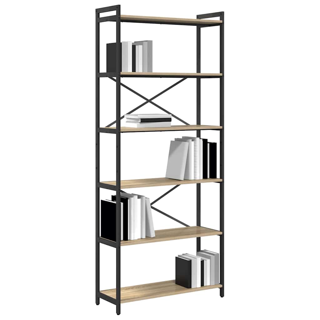 vidaXL Bibliotecă Stejar sonoma 80 x 30 x 188 cm Lemn compozit vidaXL Bibliotecă Stejar sonoma 80 x 30 x 188 cm Lemn compozit