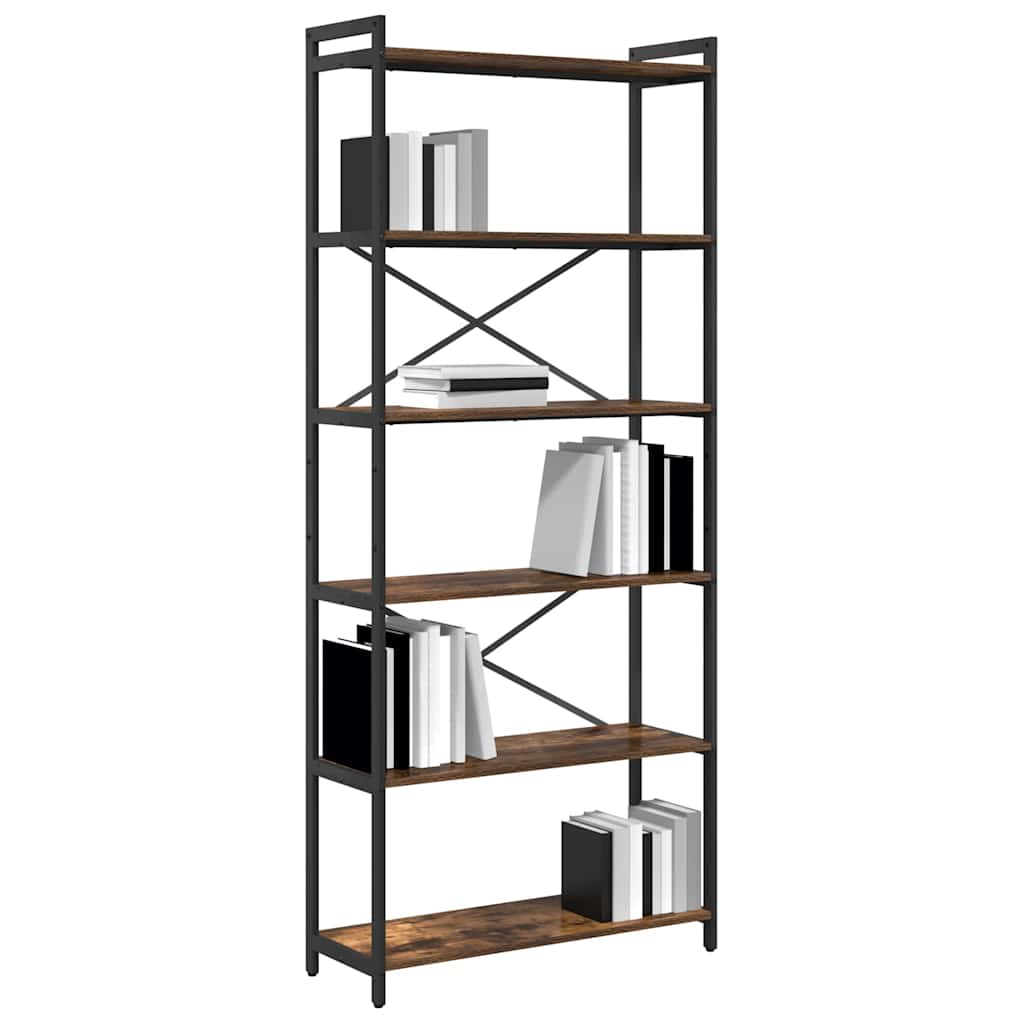 vidaXL Bibliotecă Stejar afumat 80 x 30 x 188 cm Lemn compozit