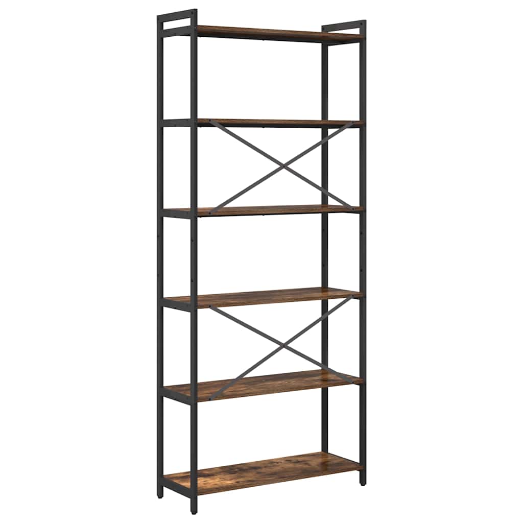 vidaXL Bibliotecă Stejar afumat 80 x 30 x 188 cm Lemn compozit