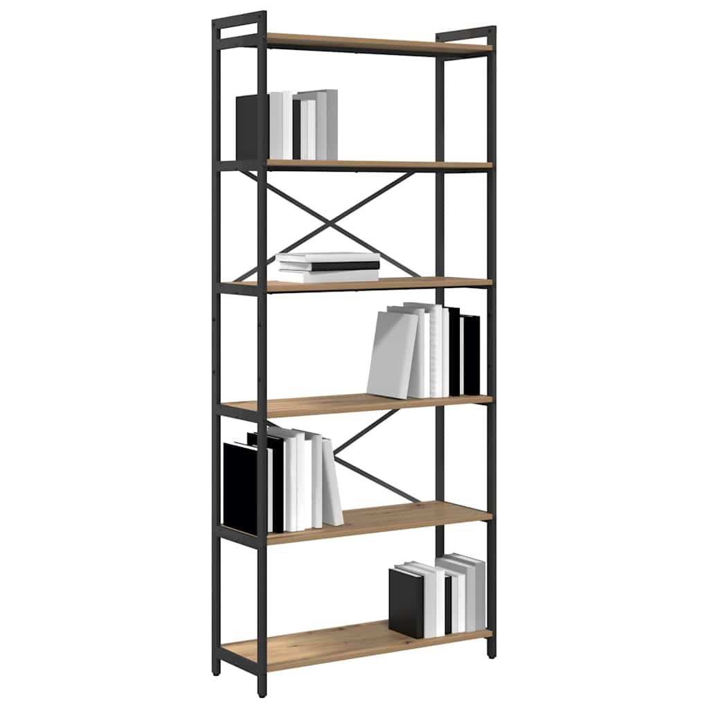 vidaXL Bibliotecă stejar artizanal 80 x 30 x 188 cm Lemn compozit vidaXL Bibliotecă stejar artizanal 80 x 30 x 188 cm Lemn compozit