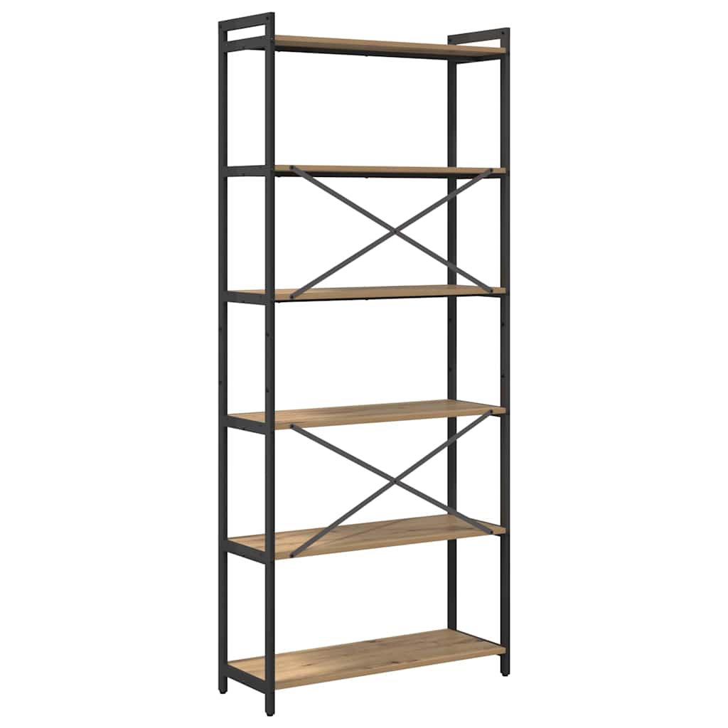 vidaXL Bibliotecă stejar artizanal 80 x 30 x 188 cm Lemn compozit vidaXL Bibliotecă stejar artizanal 80 x 30 x 188 cm Lemn compozit