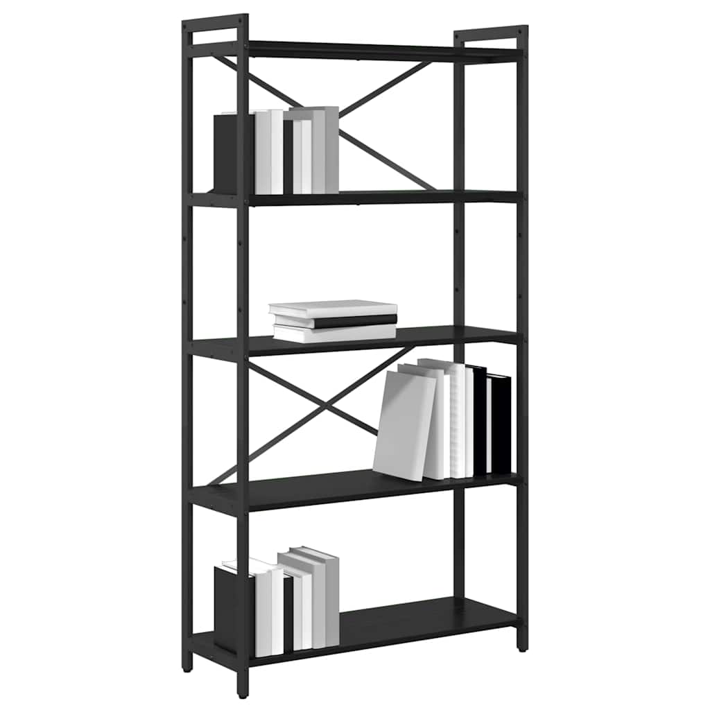 vidaXL Bibliotecă Stejar negru 80 x 30 x 153 cm Lemn compozit vidaXL Bibliotecă Stejar negru 80 x 30 x 153 cm Lemn compozit