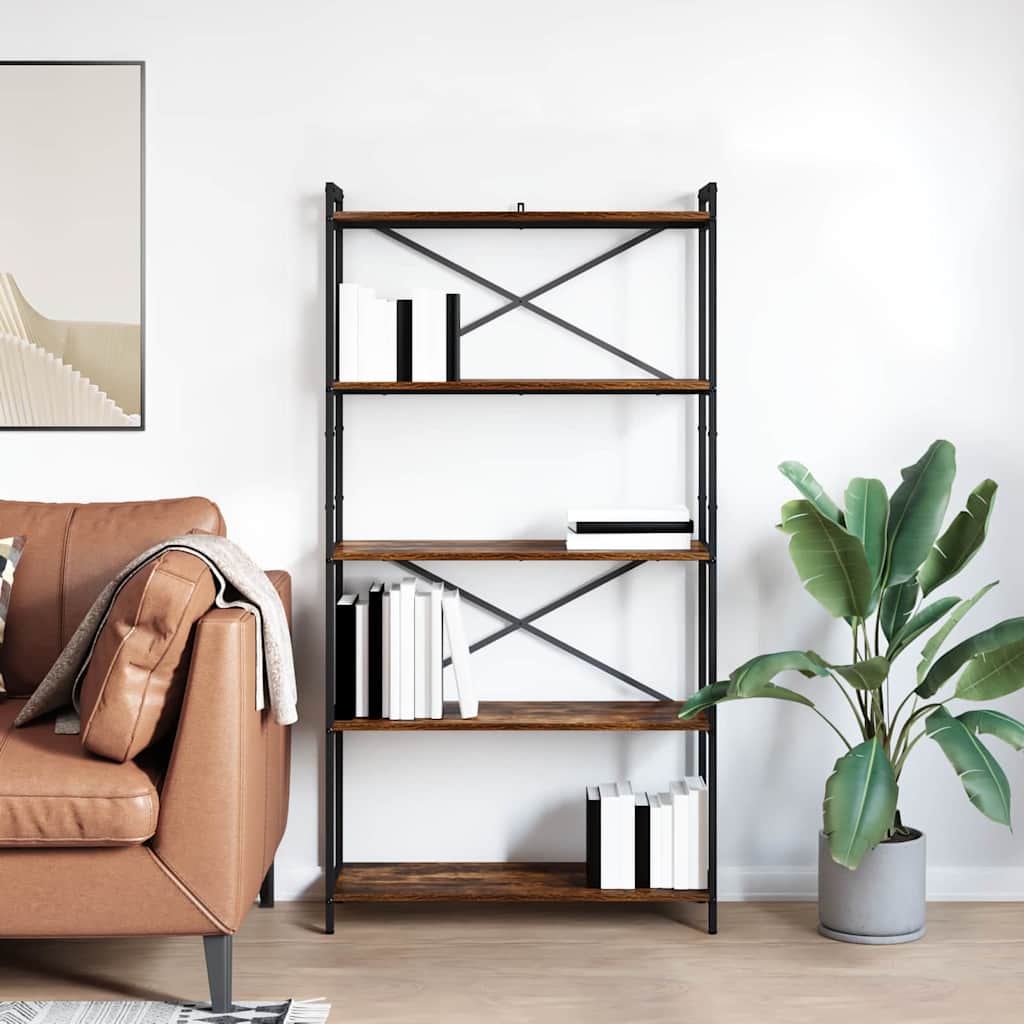 vidaXL Bibliotecă Stejar afumat 80 x 30 x 153 cm Lemn compozit