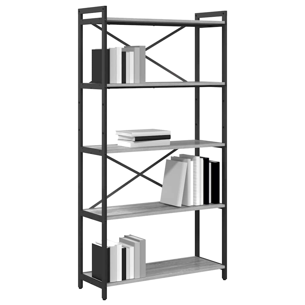 vidaXL Bibliotecă sonoma gri 80 x 30 x 153 cm Lemn compozit