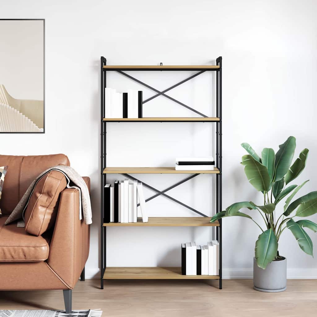 vidaXL Bibliotecă stejar artizanal 80 x 30 x 153 cm Lemn compozit vidaXL Bibliotecă stejar artizanal 80 x 30 x 153 cm Lemn compozit