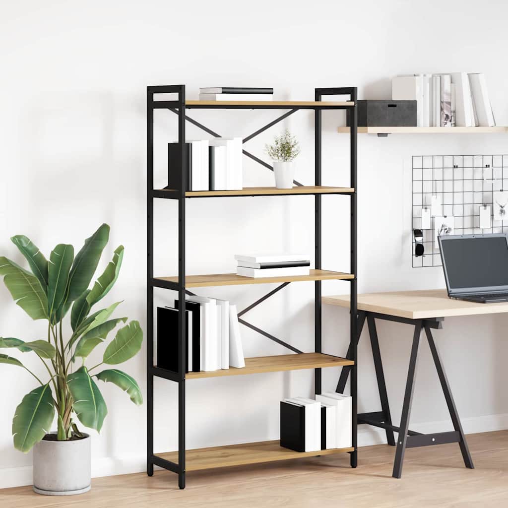 vidaXL Bibliotecă stejar artizanal 80 x 30 x 153 cm Lemn compozit vidaXL Bibliotecă stejar artizanal 80 x 30 x 153 cm Lemn compozit