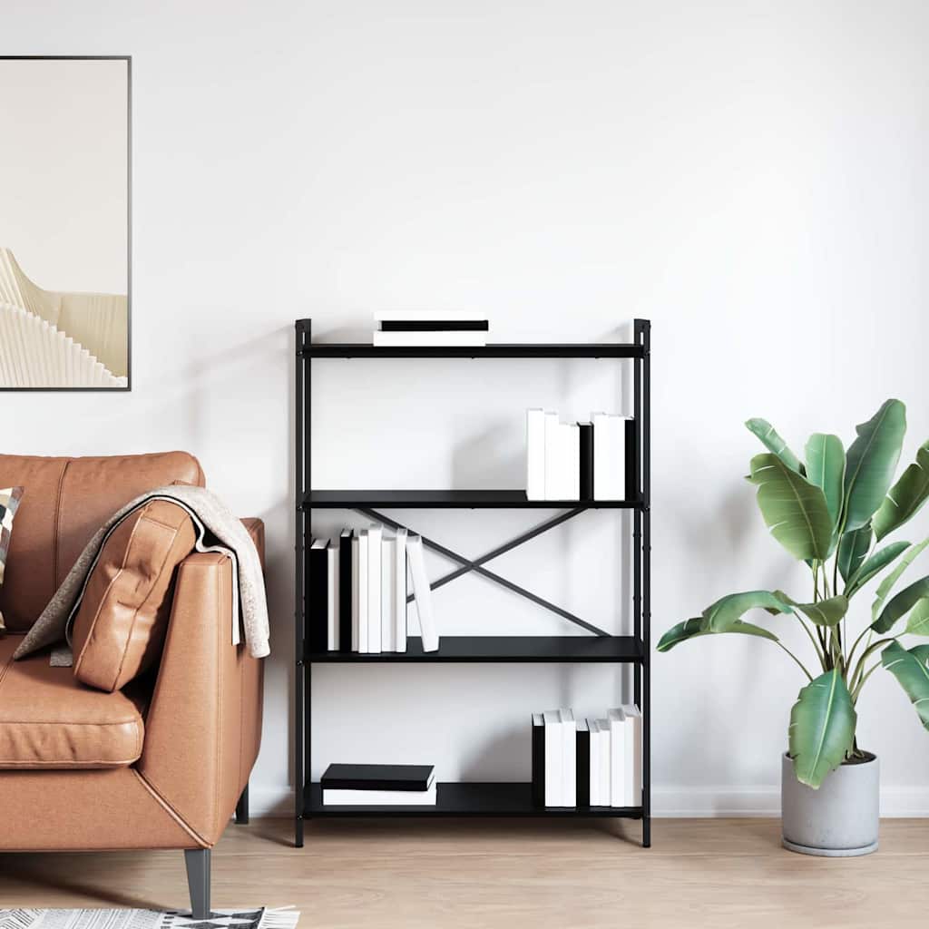 vidaXL Bibliotecă Stejar negru 80 x 30 x 118 cm Lemn compozit vidaXL Bibliotecă Stejar negru 80 x 30 x 118 cm Lemn compozit